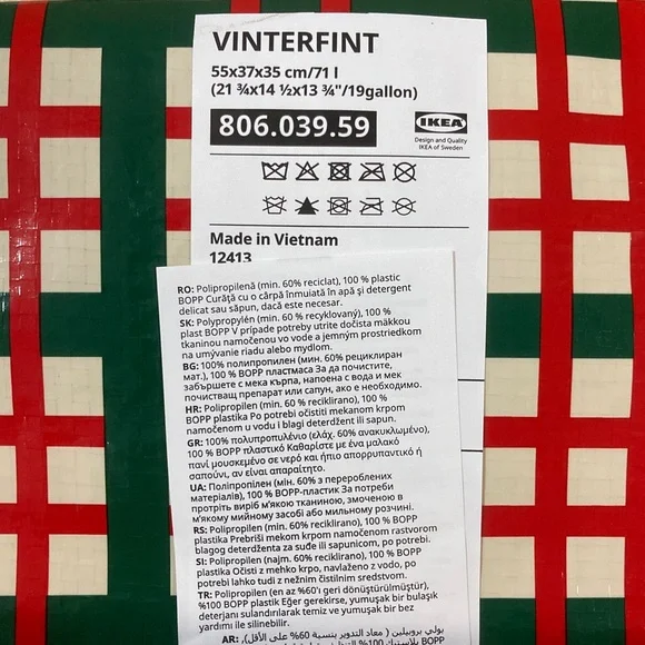 2 IKEA VINTERFINT Shopping bag totes, large, set of 2 - Picture 4 of 5